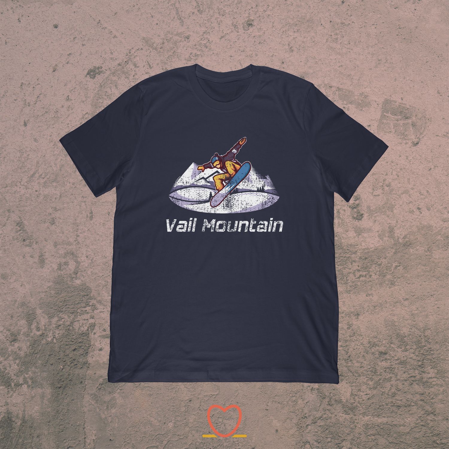 Vail Mountain – Vintage Retro Snowboard Tee